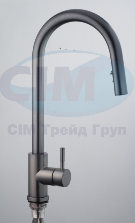 Змішувач кухня картридж Kroner нерж. KRP Edelstahl Klassisch-PVD03915 висувний вилив (к.35)