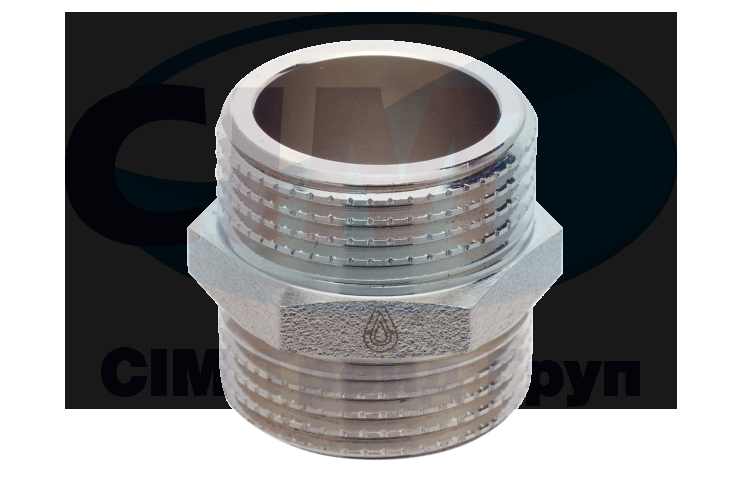 Ниппель BRASS НИКЕЛЬ 3/4''Нх3/4"Н