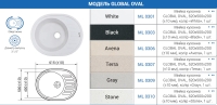 Мийка кухонна GLOBAL OVAL, 620х500х200 (+- 10мм),колір "Avena"