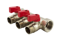Коллектор с шаровыми кранами 3/4"x1/2"/3